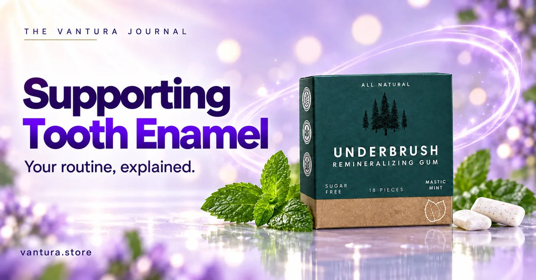 Supporting Tooth Enamel — remineralizing probiotic gum featured in the Vantura Journal.