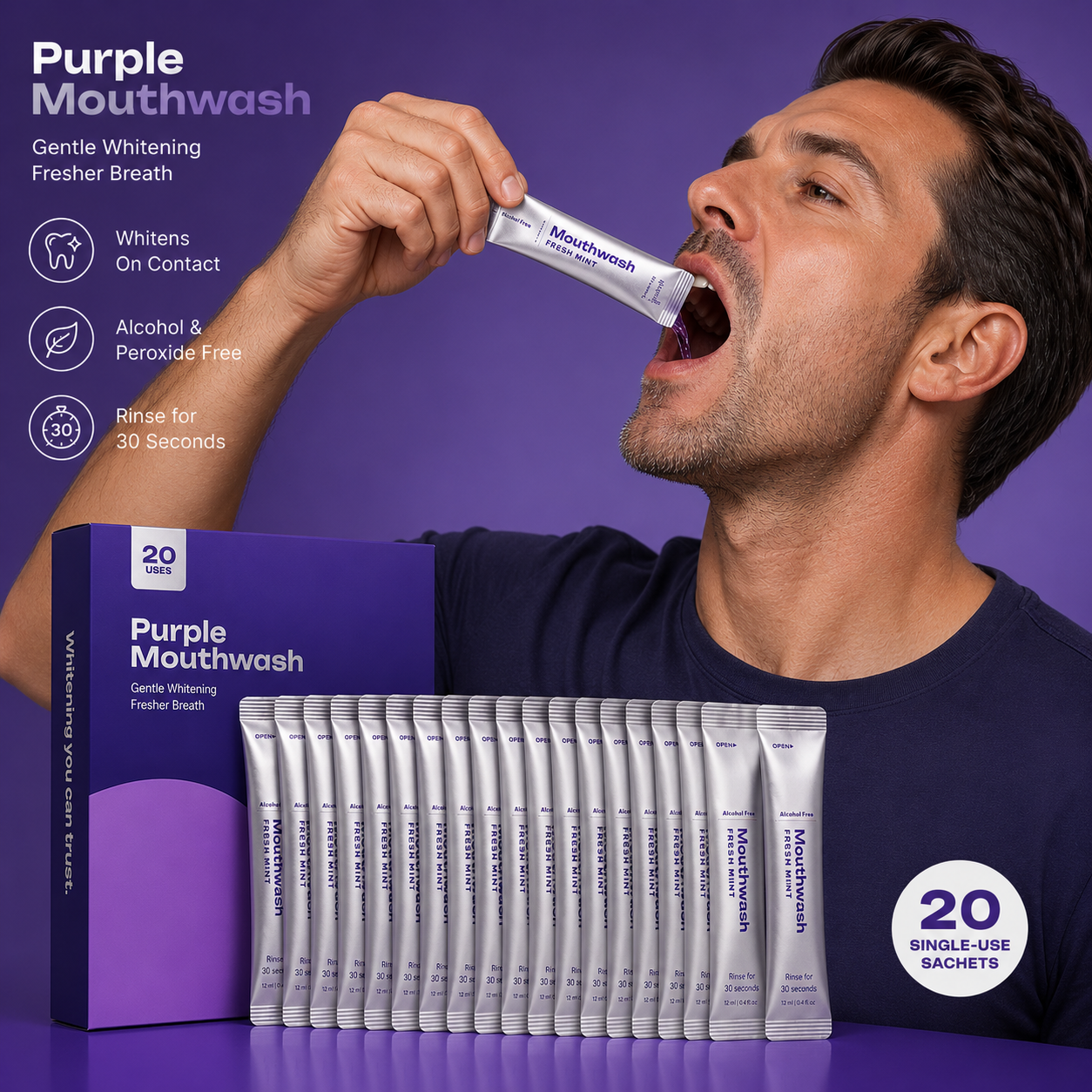 Purple Mouthwash – Brighter-Looking Smile