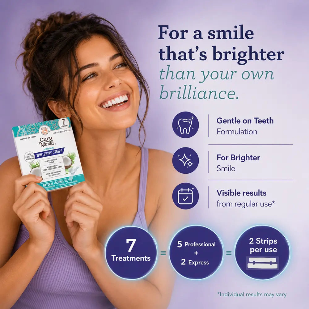 Coconut oil whitening strip applied for gentle whitening