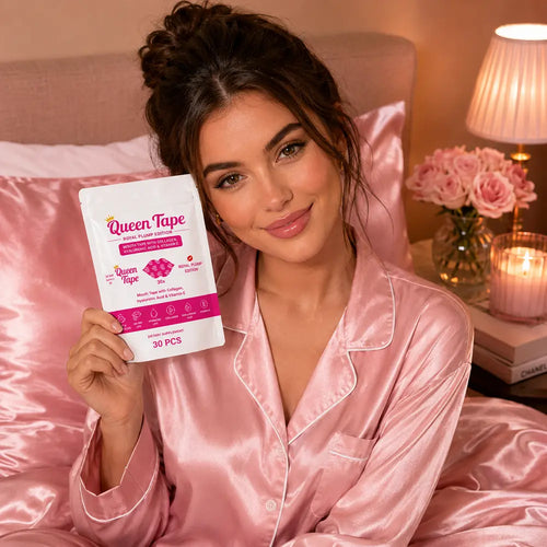 Model wearing Vantura Hydrating Mouth Tape for Sleep