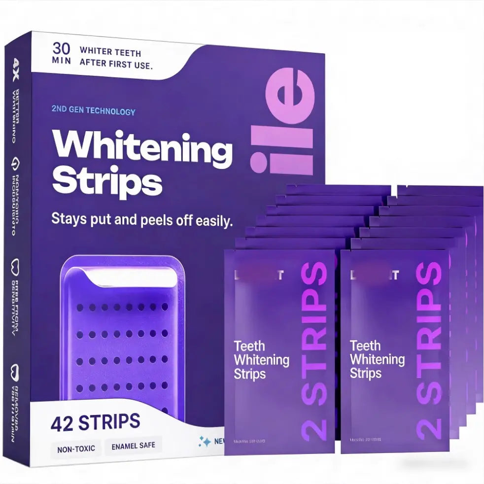 Purple whitening strips before and after results