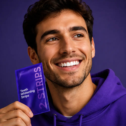 Vantura Purple Whitening Strips — peroxide-free, PAP formula for fast visible brightening