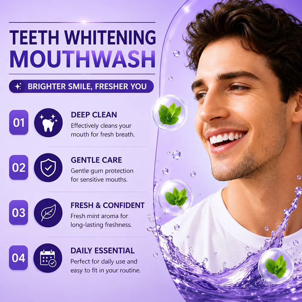 Purple Mouthwash for whiter teeth