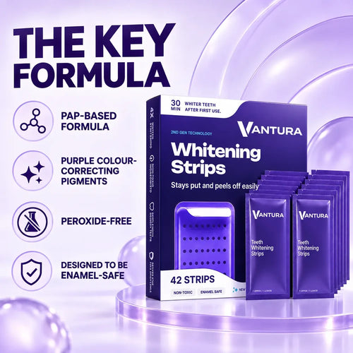 Vantura Purple Whitening Strips key formula and features